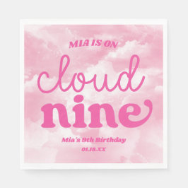 Wir sind auf Cloud Nine Pink 9. Geburtstagsparty Serviette