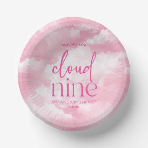 Wir sind auf Cloud Nine Pink Baby Dusche Pappteller