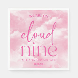 Wir sind auf Cloud Nine Pink Baby Dusche Serviette