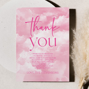 Wir sind auf Cloud Nine Sparkle Clouds Baby Dusche Dankeskarte