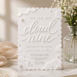 Wir sind auf Cloud Nine Weiße Wolken Baby-Party Einladung