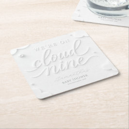 Wir sind auf Cloud Nine Weiße Wolken Baby-Party Rechteckiger Pappuntersetzer
