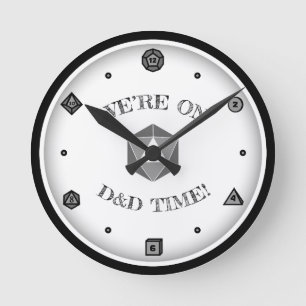 Wir sind auf D&D Time - GRAY Runde Wanduhr