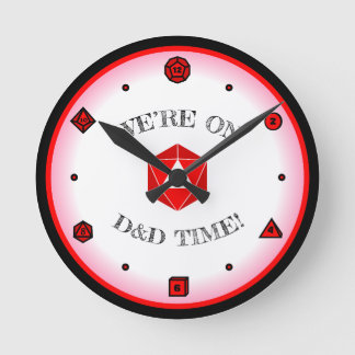 Wir sind auf D&D Time - RED Runde Wanduhr