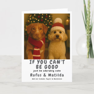Wir sind auf der Naughty List Hund Weihnachten Fot