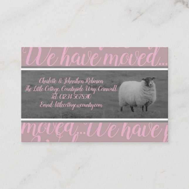 Wir sind auf die Landschaftsschafkarte umgezogen Visitenkarte (Vorderseite)