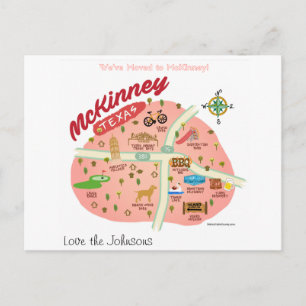 Wir sind auf McKinney Texas Postkarte umgezogen