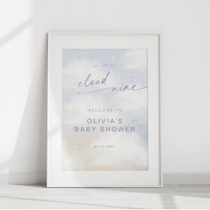 Wir sind auf Wolke 9 Traumhafte Wolken Baby Shower Poster