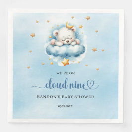 Wir sind auf Wolke neun schlafende Teddybärenjunge Serviette