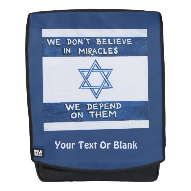 Wir sind auf Wunder angewiesen Rucksack (Vorderseite)