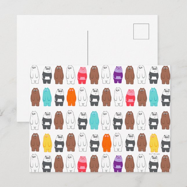 Wir sind Bärenbären bunten Bärenmustern Postkarte (Vorne/Hinten)