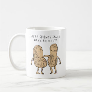 Wir sind beide verrückte Erdnuss-Freunde Wortspiel Kaffeetasse