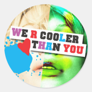 WIR SIND COOL ALS SIE (Reihe 3) Runder Aufkleber