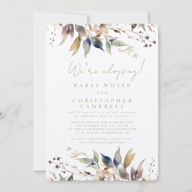 Wir sind dabei, einen bemalten Herbstleaves-Empfan Einladung (Vorderseite)