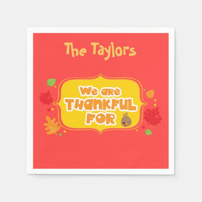 Wir sind dankbar für serviette (Vorderseite)