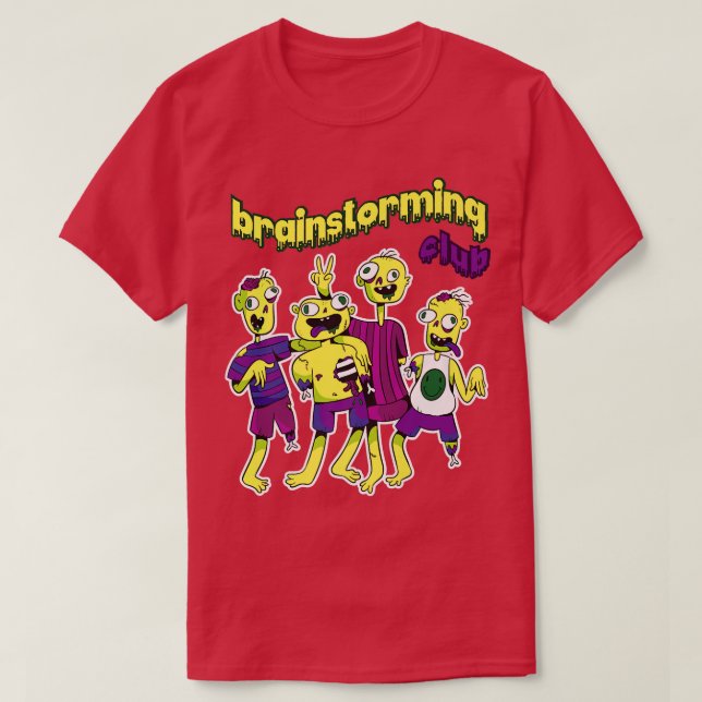 Wir sind der Brainstorming Club Angst Nervous Spoo T-Shirt (Design vorne)