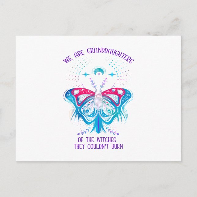 Wir sind die Enkeltöchter der Hexen Postkarte (Vorderseite)