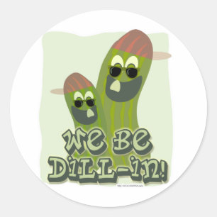 Wir sind Dill-ig! Runder Aufkleber