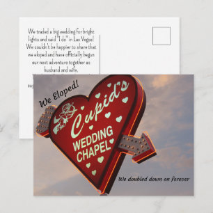 Wir sind durchgebrannt! Cupid's Wedding Chapel Veg Ankündigungspostkarte