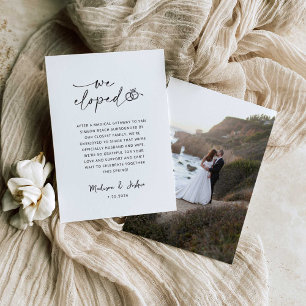 Wir sind durchgebrannt Hochzeitsanzeige Foto Vor Einladung