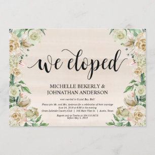 Wir sind durchgebrannt,  Hochzeitsempfang Einladun Einladung