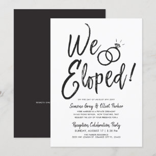 Wir sind durchgebrannt   Minimale Hochzeitsfeier d Einladung