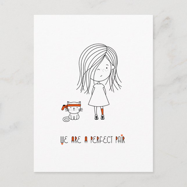 Wir sind ein perfektes Paar Niedlich und lustig Postkarte (Vorderseite)