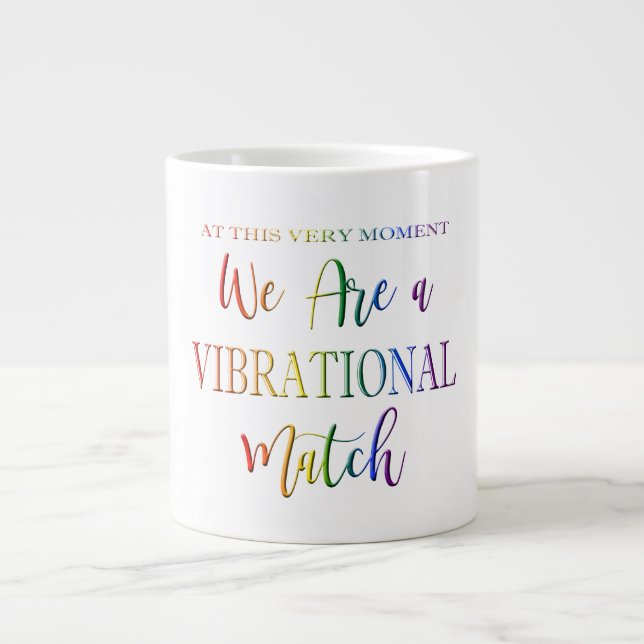 Wir sind ein Rainbow-Text-Funny für Vibrationen Jumbo-Tasse (Vorderseite)