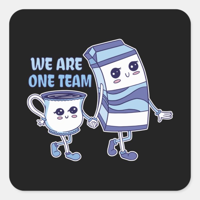 Wir sind ein Team Quadratischer Aufkleber (Vorderseite)