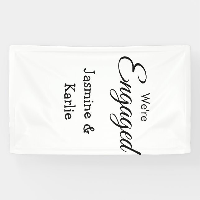 Wir sind ein verlobtes Paar, Name romantisch stilv Banner (Horizontal)