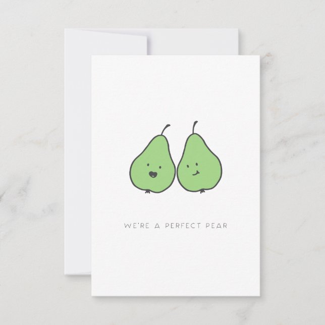Wir sind eine perfekte Pear Valentine Card Dankeskarte (Vorderseite)
