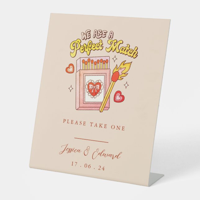 Wir sind eine perfekte Übereinstimmung Bitte nehme Sockelschild (Vorderseite)