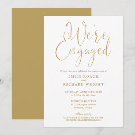 Wir sind eine Verlobte Gold-Script-Engagement-Part Einladung