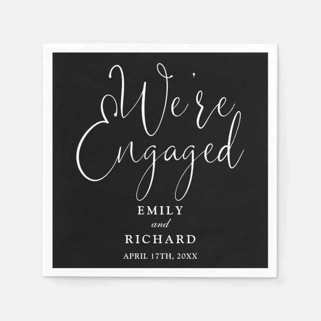 Wir sind eine Verlobte Gold-Script-Engagement-Part Serviette (Vorderseite)