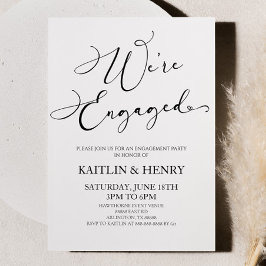 Wir sind eine Verlobte Minimalistische Engagement- Einladung