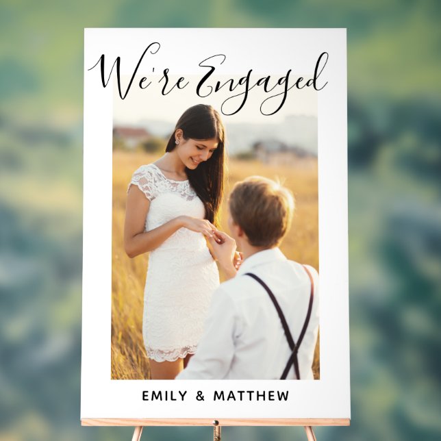 Wir sind eine Verlobte Personalisierte Foto-Engage Acrylschild (Neutral)