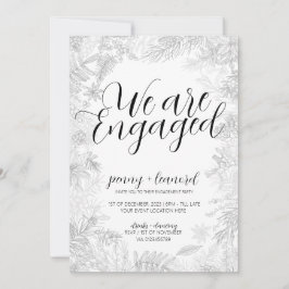 Wir sind eine Verlobte Rustikal Botanicals Engagem Einladung