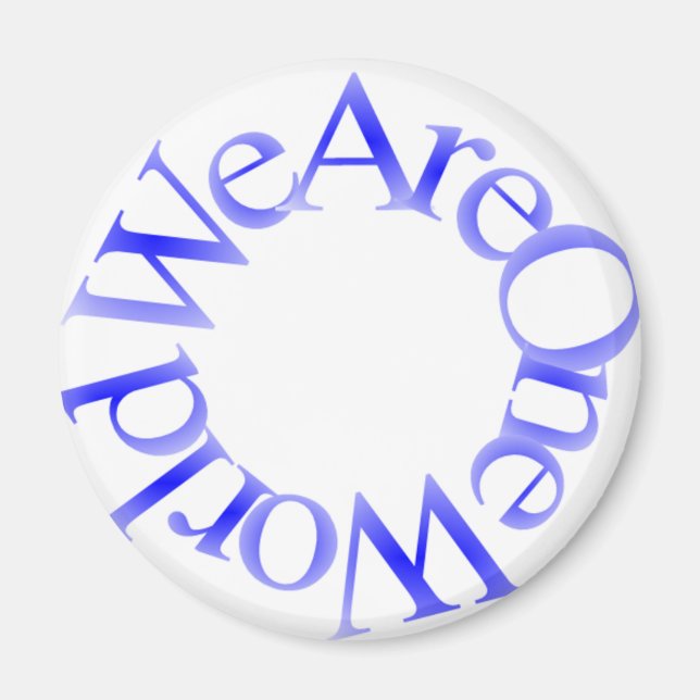 Wir sind eine Welt (blau) Magnet (Vorne)