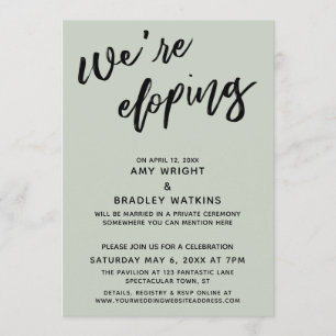 Wir sind Eloping Modern Handwriting Typography Sag Einladung