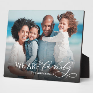 Wir sind Familie Handschriftliche Schrift Familien Fotoplatte