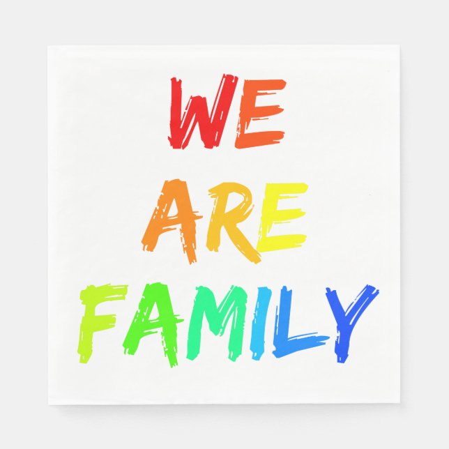 Wir sind Familie Rainbow Adoption, Foster, Blended Serviette (Vorderseite)
