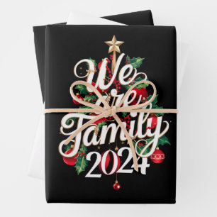 Wir sind Familie Weihnachten 2024 Matching Pajama Geschenkpapier Set