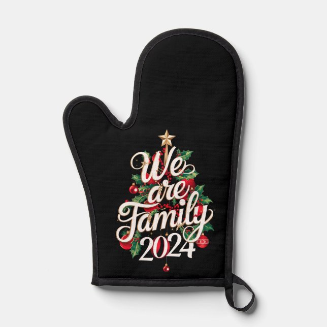 Wir sind Familie Weihnachten 2024 Matching Pajama Ofenhandschuh (Vorderseite)