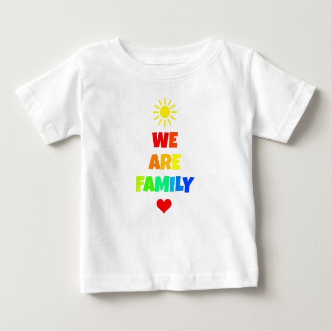 Wir sind Familienerregenbogen-Sonnenschein-Adoptio Baby T-shirt (Vorderseite)