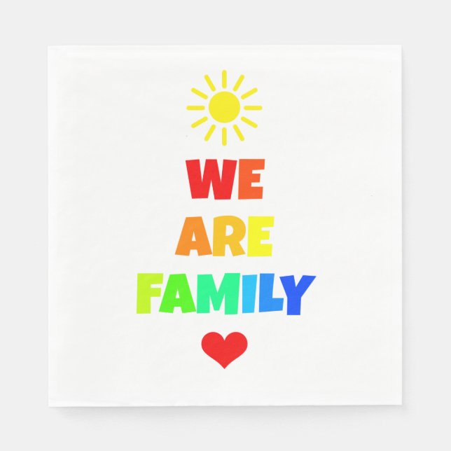Wir sind Familienerregenbogen-Sonnenschein-Adoptio Serviette (Vorderseite)