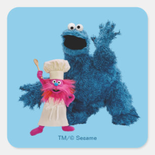 Wir sind Feinschmecker   Klassische Pose Quadratischer Aufkleber