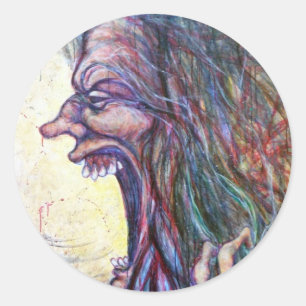 Wir sind fertig als Hintergrund Runder Aufkleber