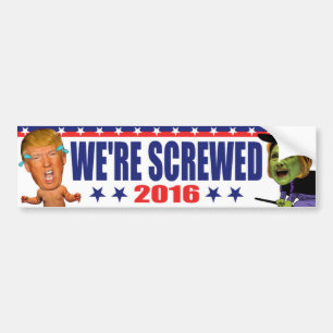 Wir sind geliefert 2016 - Anti Trump Hillary Clint Autoaufkleber