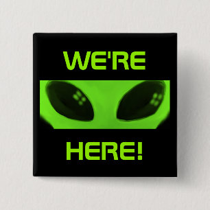 Wir sind hier! Knopf Button