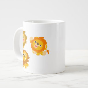 "Wir sind hier!!" Süße Cartoon-Löwen Jumbo-Tasse